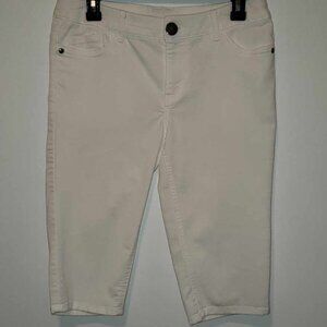 Christopher & Banks White Stretch Capris Size 6